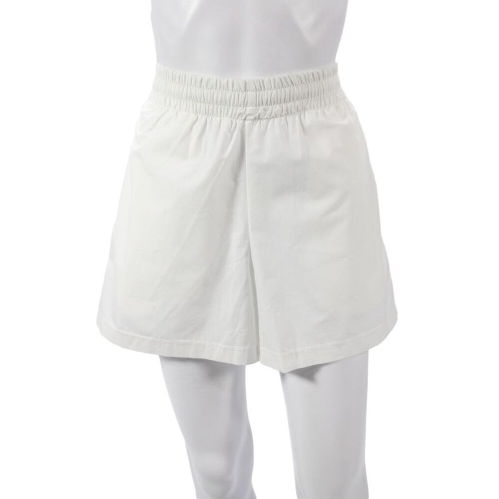 Designer Womens Sweat Shorts White Cotton Solid Summer Size S